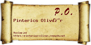 Pinterics Olivér névjegykártya