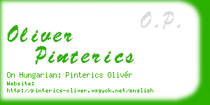 oliver pinterics business card